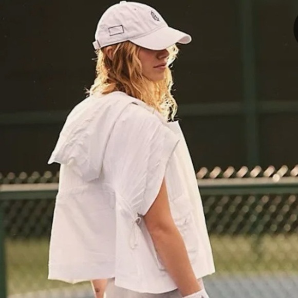 FP MOVEMENT Free People Full Zip Hooded Oversized Vest Size Small White Color - Picture 3 of 13